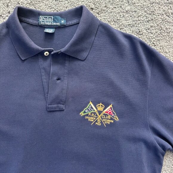 Polo Ralph Lauren Yacht Club P.R.L. Club Vintage Polo - Linen Flag Back  Size M - Picture 2 of 10